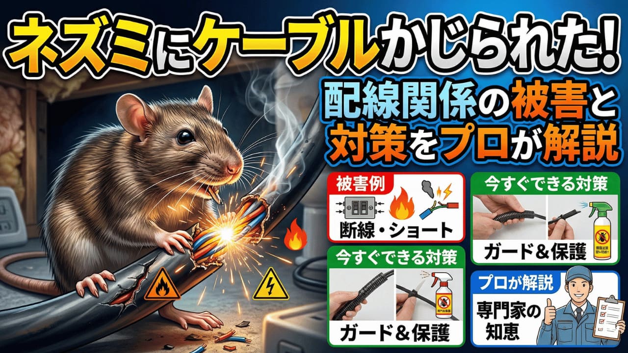 ネズミにケーブルをかじられた！配線関係の被害と今すぐできる対策をプロが解説