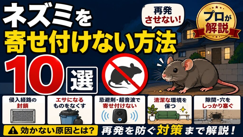 ネズミを寄せ付けない方法10選｜効かない原因と再発対策をプロが解説