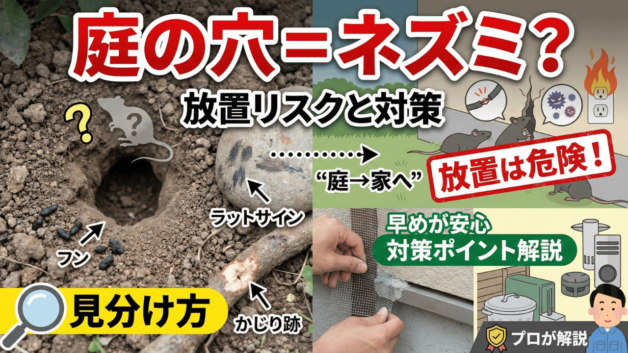庭の穴はネズミの仕業？見分け方と放置リスク、対策をプロが解説
