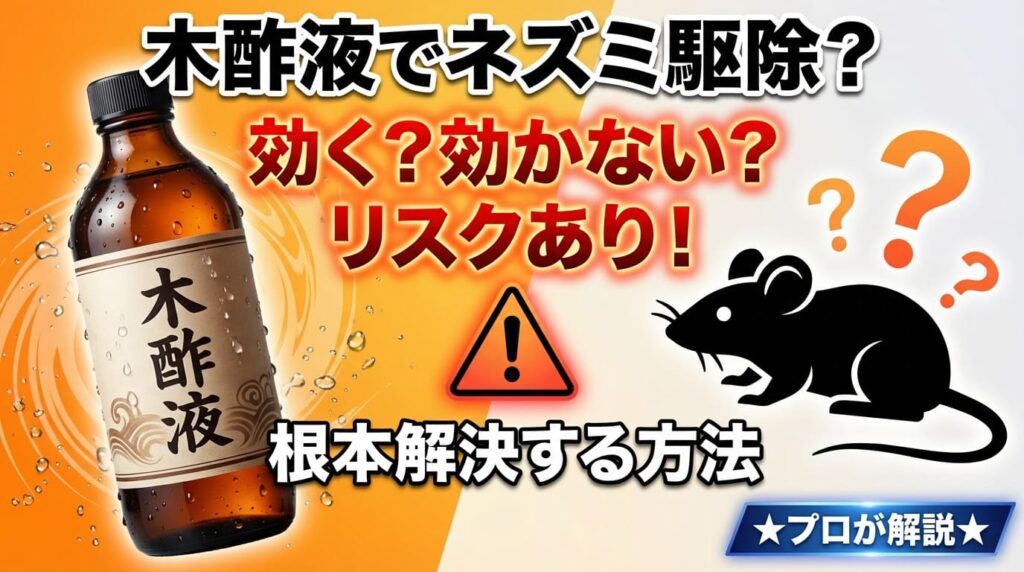 ネズミ駆除に木酢液は効く？リスクと根本解決する方法をプロが解説