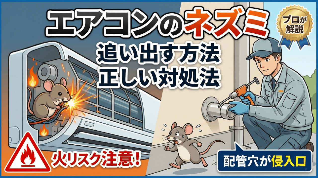 エアコンのネズミを追い出す方法！火災リスクと正しい対処法をプロが解説