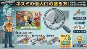 ネズミの侵入口の塞ぎ方｜素材選びから手順・失敗しないコツをプロが解説