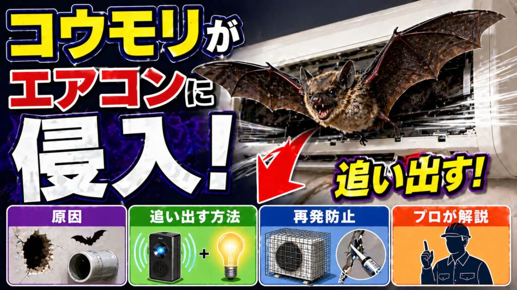 コウモリがエアコンに侵入！原因・追い出す方法・再発防止までプロが解説