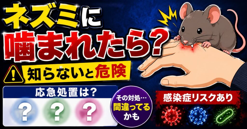 ネズミに噛まれたらどうする？応急処置と感染症リスクをプロ解説