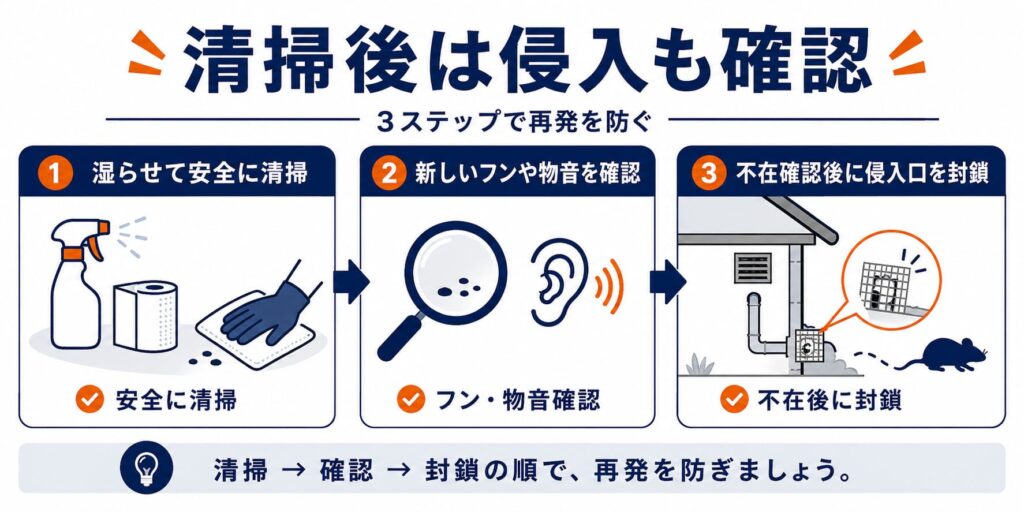 まとめ｜清掃だけで終わらせず侵入の有無を確認する