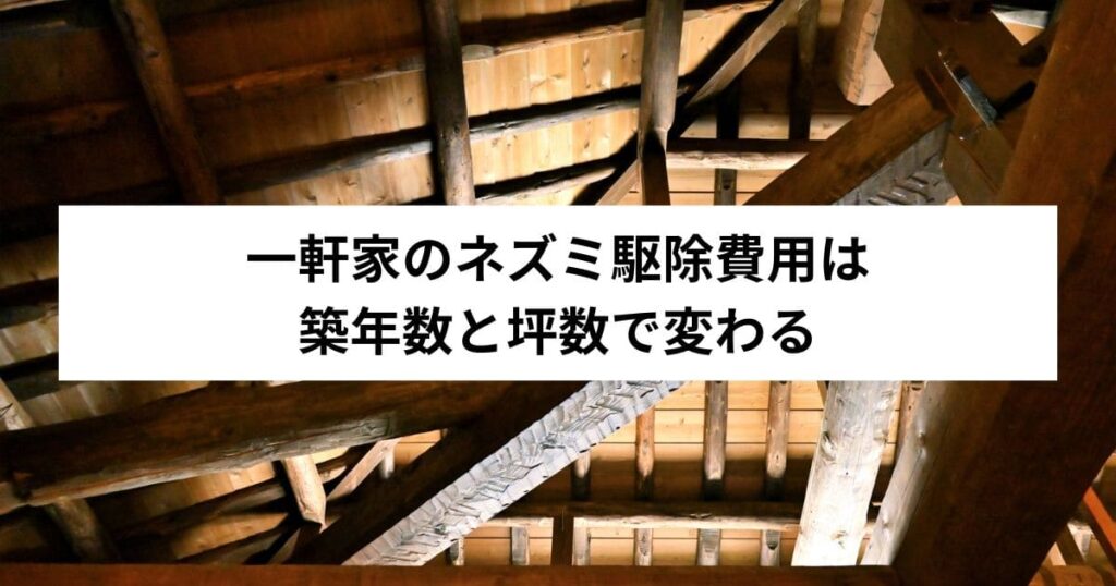 一軒家のネズミ駆除費用は築年数と坪数で変わる