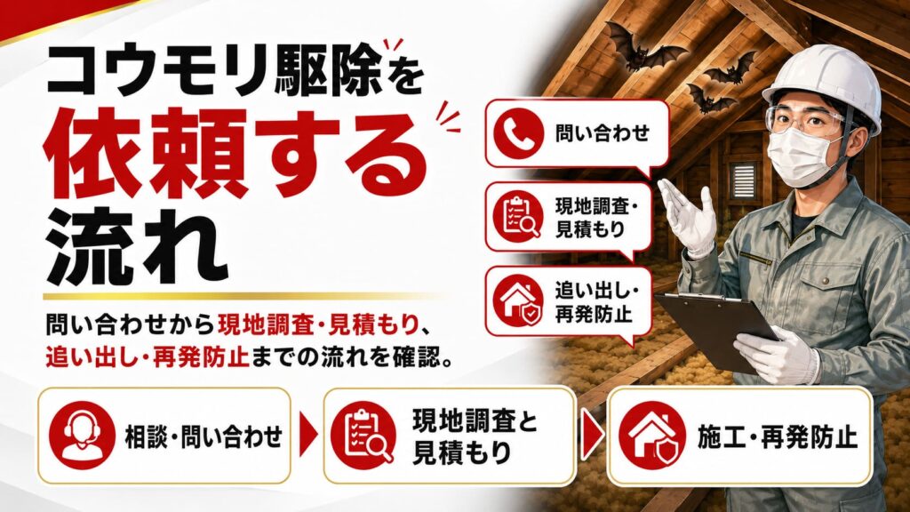 コウモリ駆除を依頼する流れ
