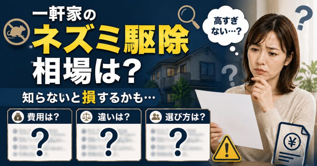 ネズミ駆除の一軒家の相場は？費用が決まる仕組みと選び方