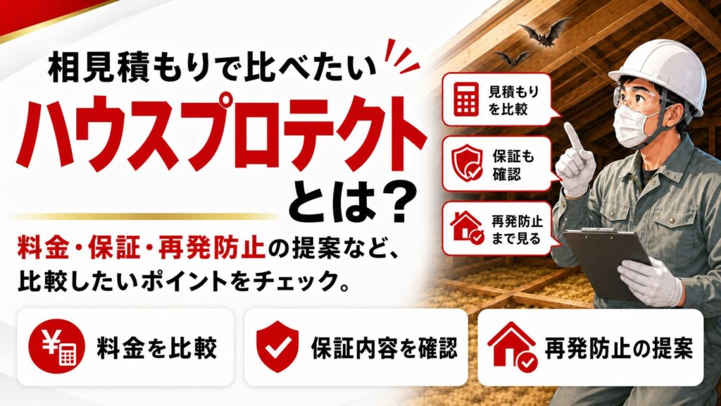 相見積もりで比べたいコウモリ駆除業者「ハウスプロテクト」とは？