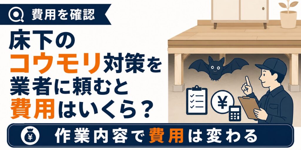 床下のコウモリ対策を業者に頼むと費用はいくら？