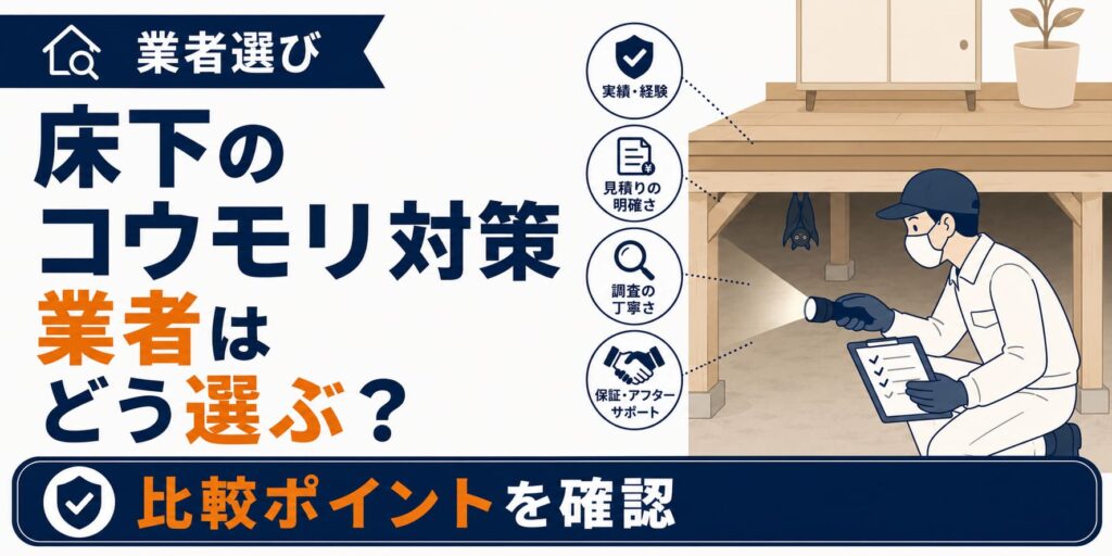 床下のコウモリ対策業者はどう選べばよい？