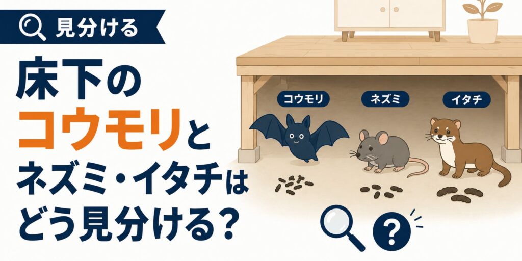 床下のコウモリとネズミ・イタチはどう見分ける？