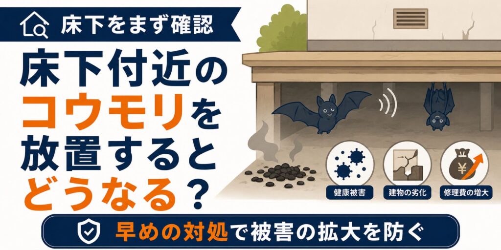 床下付近のコウモリを放置するとどうなる？