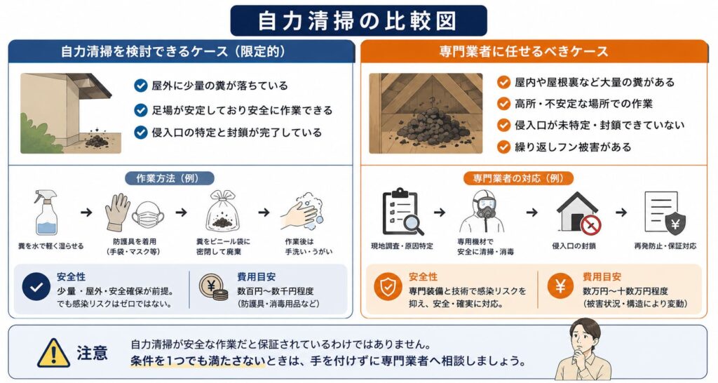 自力清掃の比較図