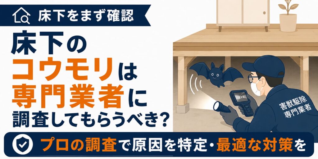 床下のコウモリは専門業者に調査してもらうべき？