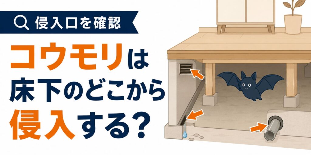 コウモリは床下のどこから侵入する？