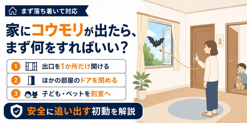 家にコウモリが出たら、まず何をすればいい?