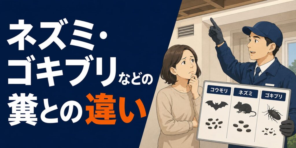 ネズミ・ゴキブリなどの糞との違い