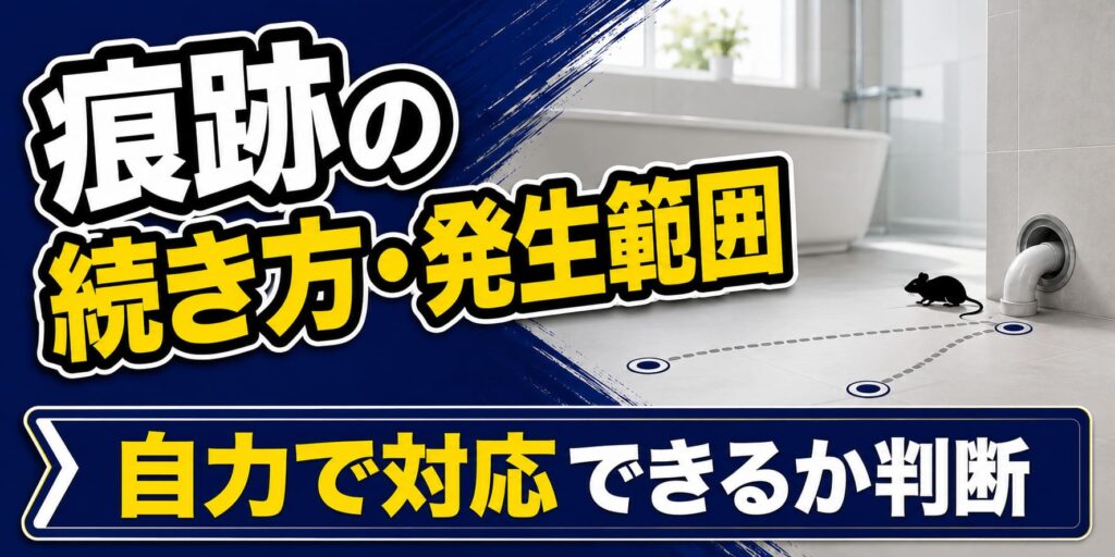 痕跡の続き方・発生範囲から、自力で対応できる状況かを判断する