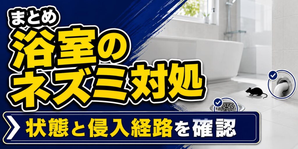 まとめ｜浴室のネズミは状態と侵入経路を確認して対処する