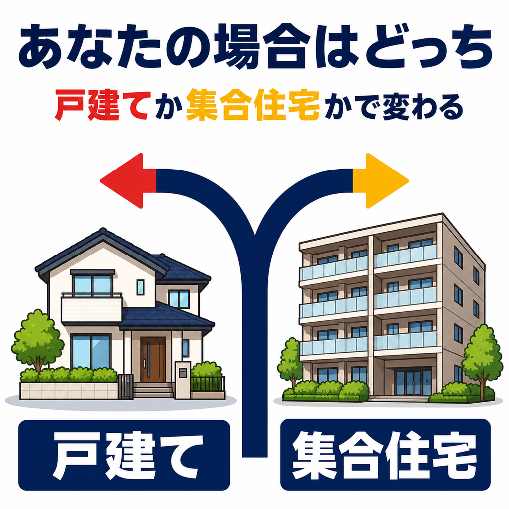 戸建てか集合住宅か、被害場所が天井裏か台所かで相談先が変わることを示した平塚市のネズミ駆除の分岐フロー図