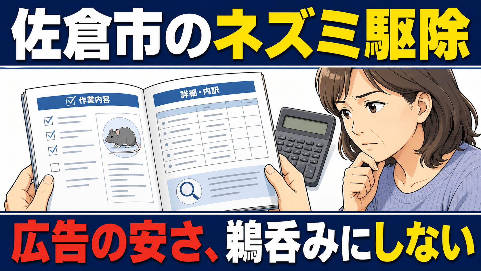 佐倉市のネズミ駆除で広告の安さを鵜呑みにせず見積書の中身を確かめることを伝えるアイキャッチ画像