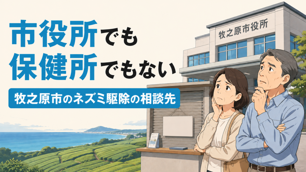 牧之原市のネズミ駆除は市役所でも保健所でもないと伝えるアイキャッチ画像
