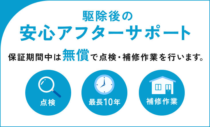 駆除後の安心アフターサポート